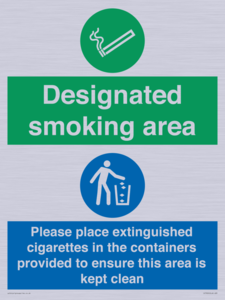 Designated smoking area
Please place extinguished cigarettes in the containers provided to ensure this area is kept clean